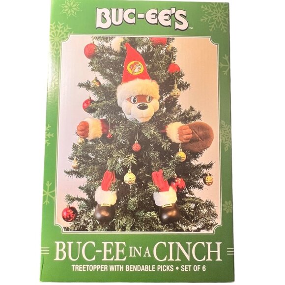 New Buc-Ee In A Cinch Christmas Tree Topper With Bendable Picks 6 Separate Piece - Picture 2 of 8